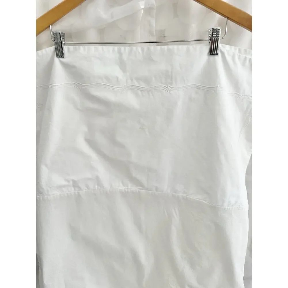 VTG 100% Cotton White Pillow Sham Standard ENVELOPE style EMBROIDERED Set Of 2